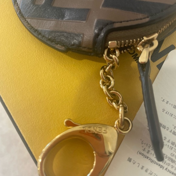 Authentic F is FENDI Coin Purse with key chain - Picture 8 of 9